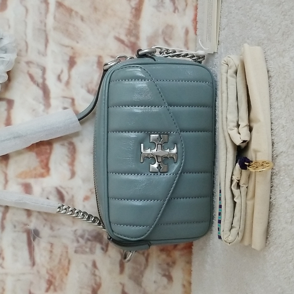 New Tory Burch Kira Patent Leather Camera Bag